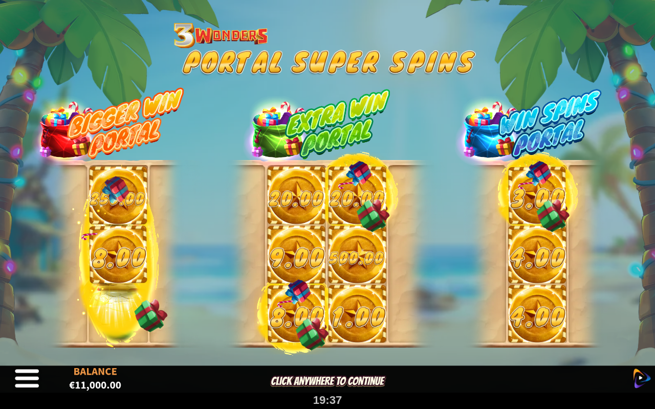3 Wonders Santa on the Beach information screen