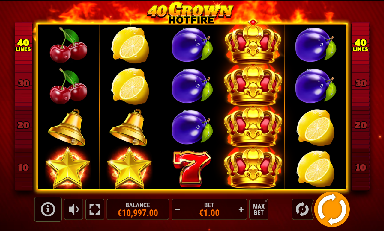 40 Crown Hotfire gameplay with expanding crown wild
