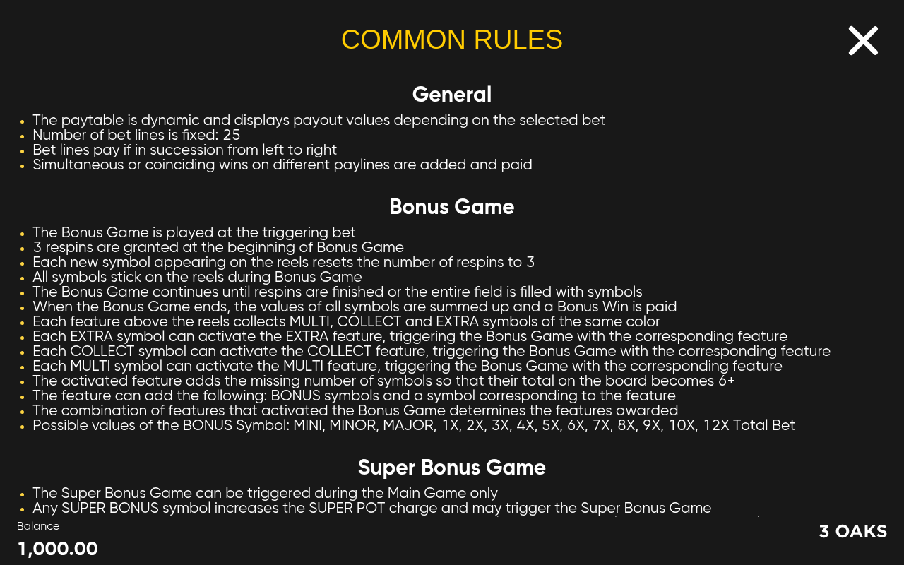 4 Dragon Pearls information screen
