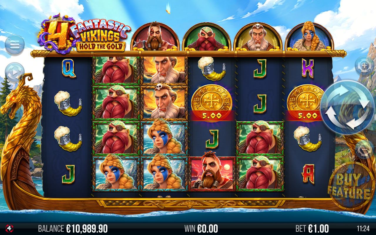 4 Fantastic Vikings Hold the Gold locked Viking respins