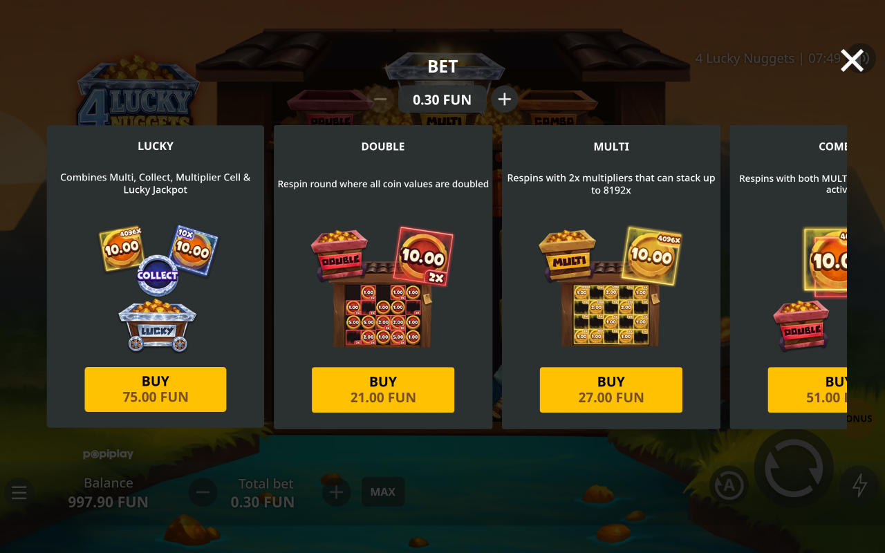 4 Lucky Nuggets bonus buy