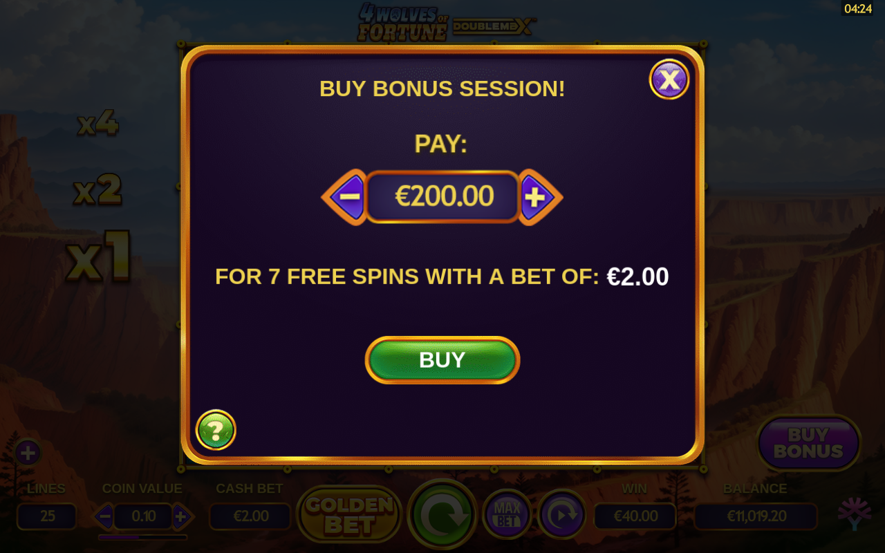 4 Wolves of Fortune bonus buy