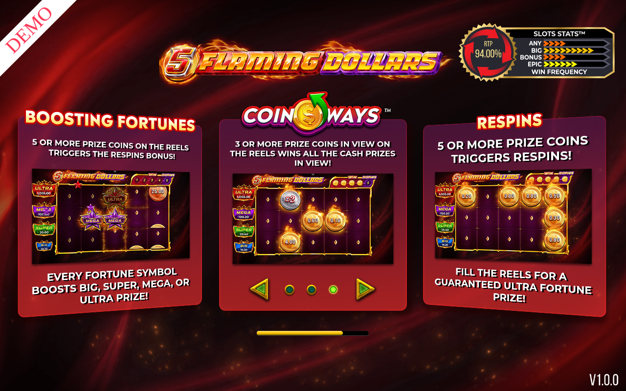 5 Flaming Dollars base game
