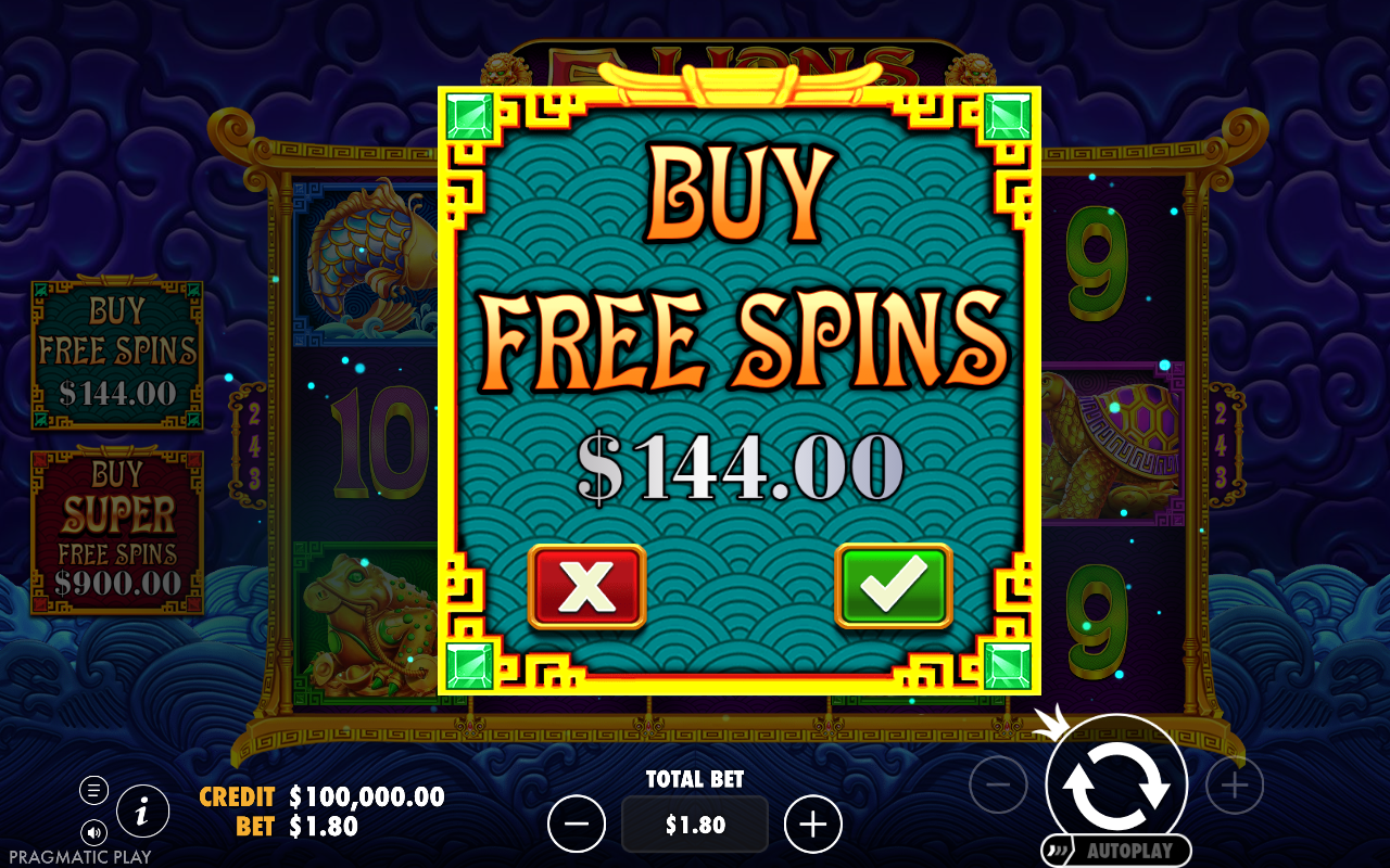 5 Lions Reborn bonus buy