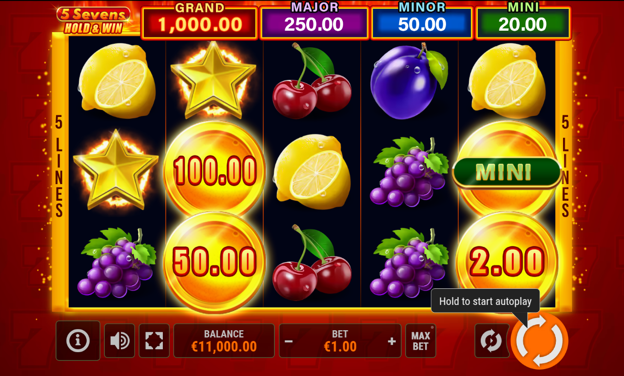 5 Sevens Hold and Win base game