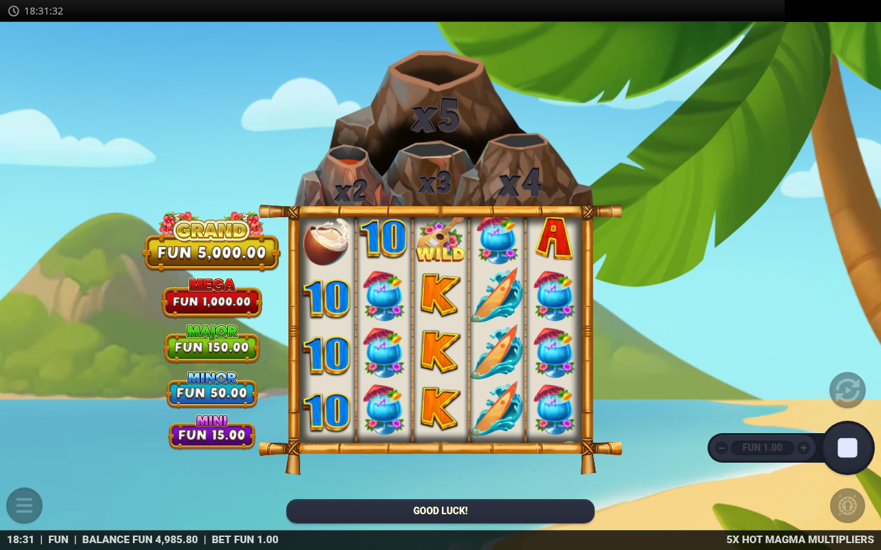 5x Hot Magma Multipliers gameplay