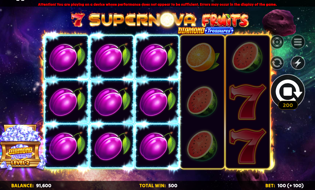 7 Supernova Fruits Diamond Treasures gameplay