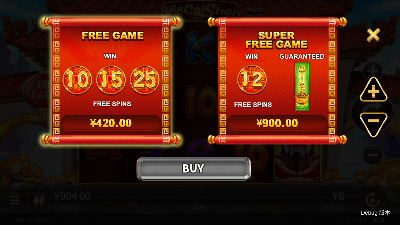 888 Cai Shen Free Game buy options