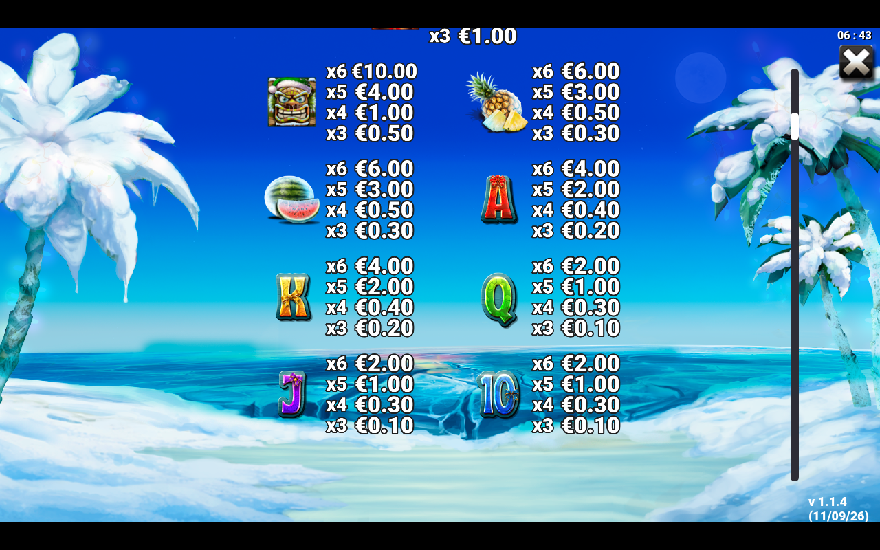 8 Balls of Fire: Xmas Bounty information screen
