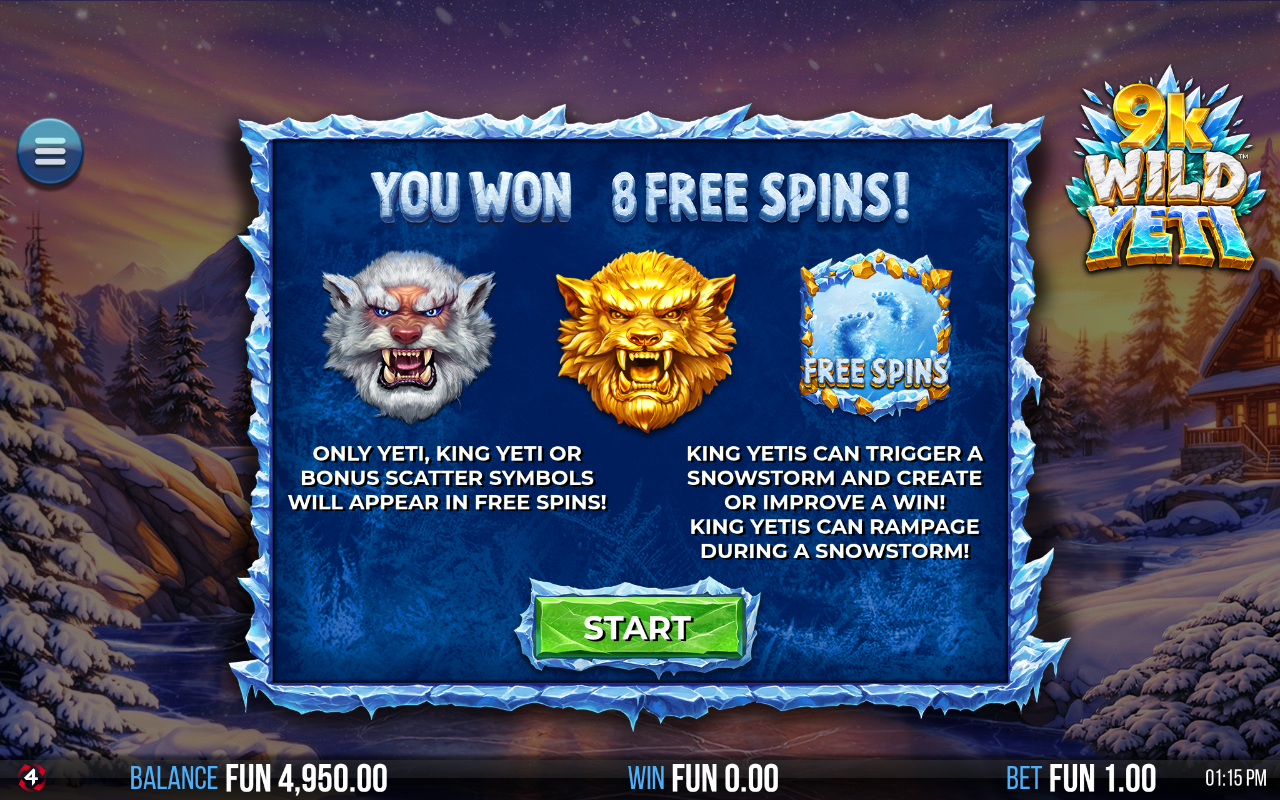 9k Wild Yeti bonus round