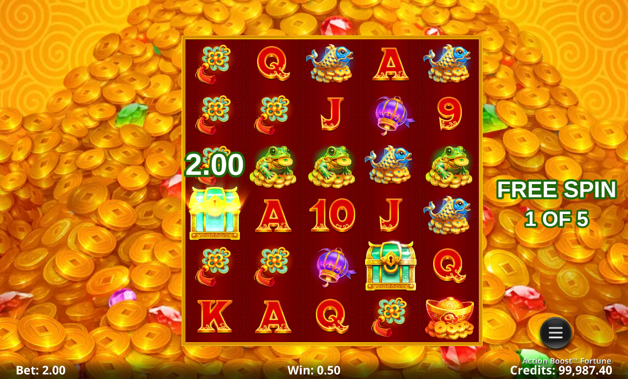 Action Boost Fortune gameplay during the bonus round