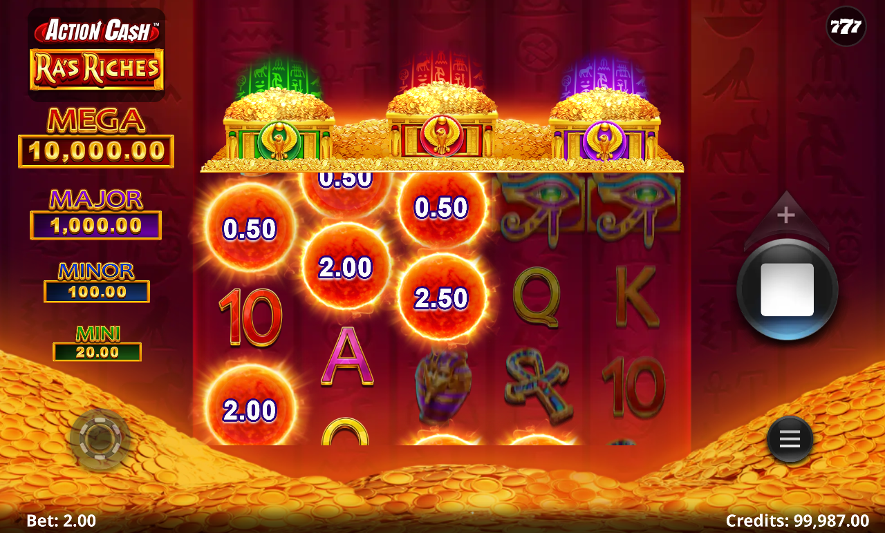 Action Cash Ra's Riches gameplay