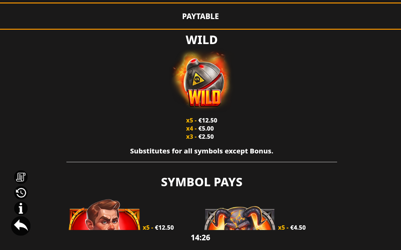 Adventures of Captain Cash information screen