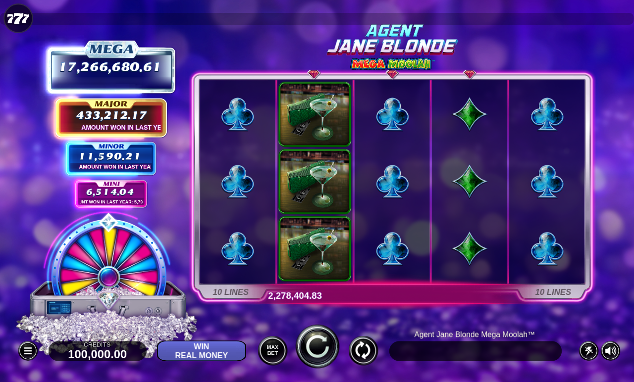 Agent Jane Blonde Mega Moolah gameplay