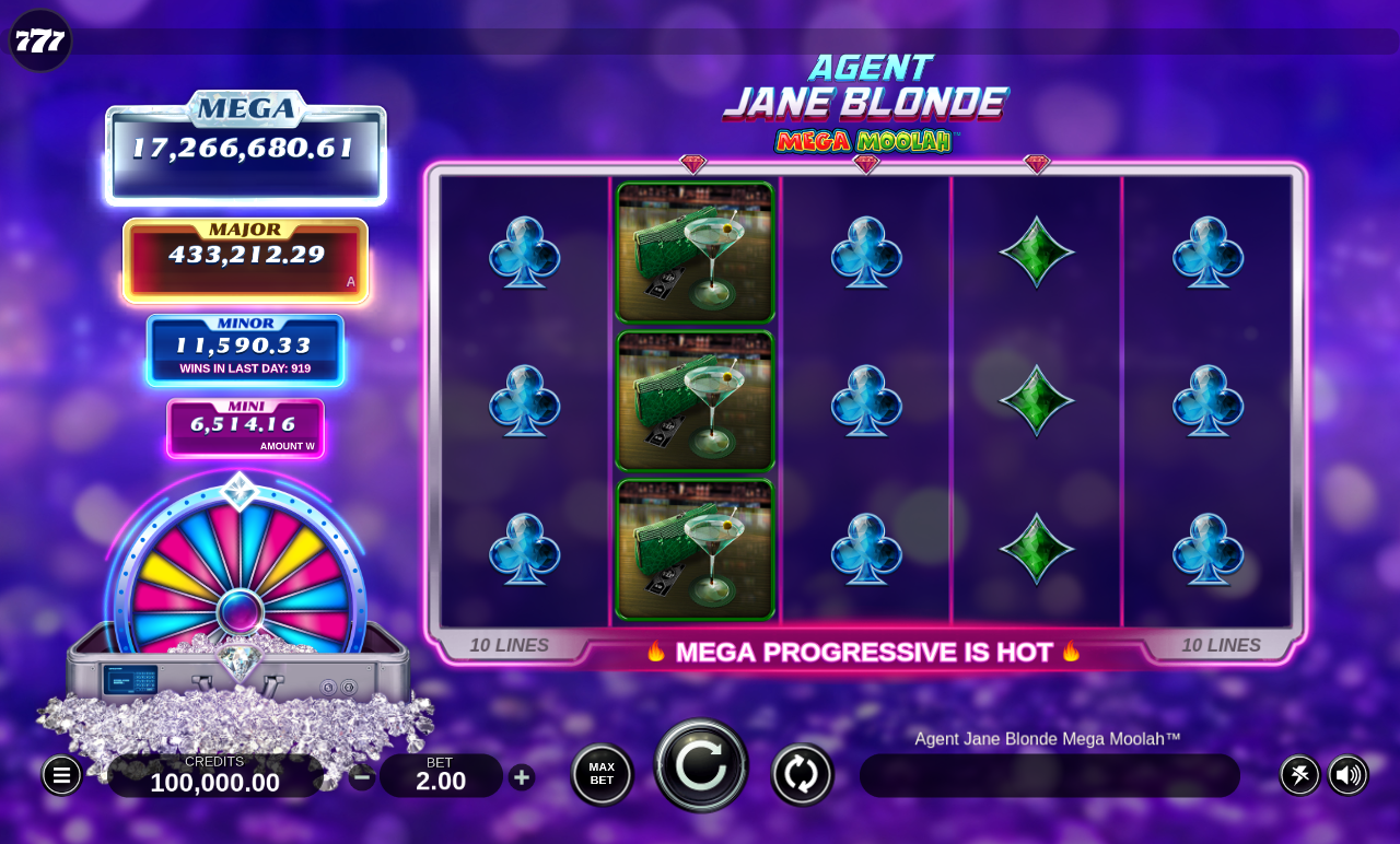 Agent Jane Blonde Mega Moolah gameplay