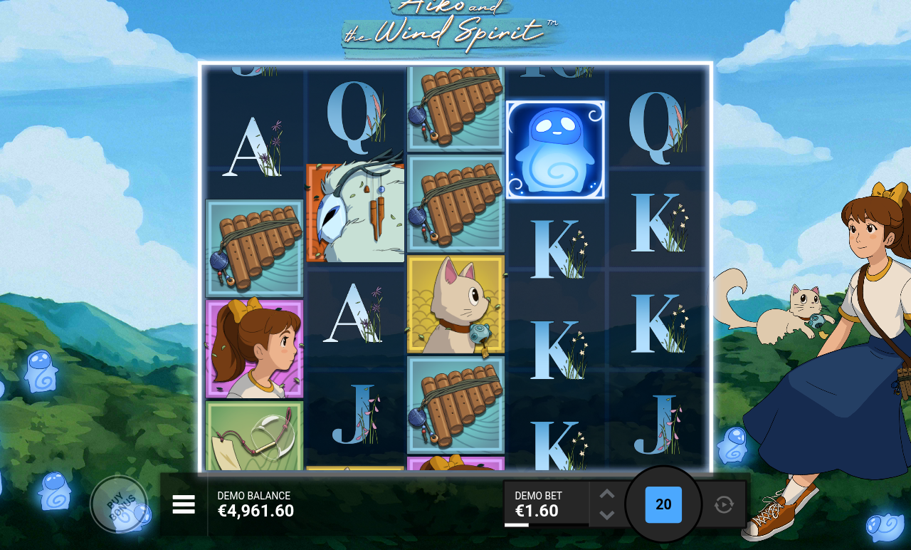 Aiko and the Wind Spirit gameplay with Spirit symbols on the grid
