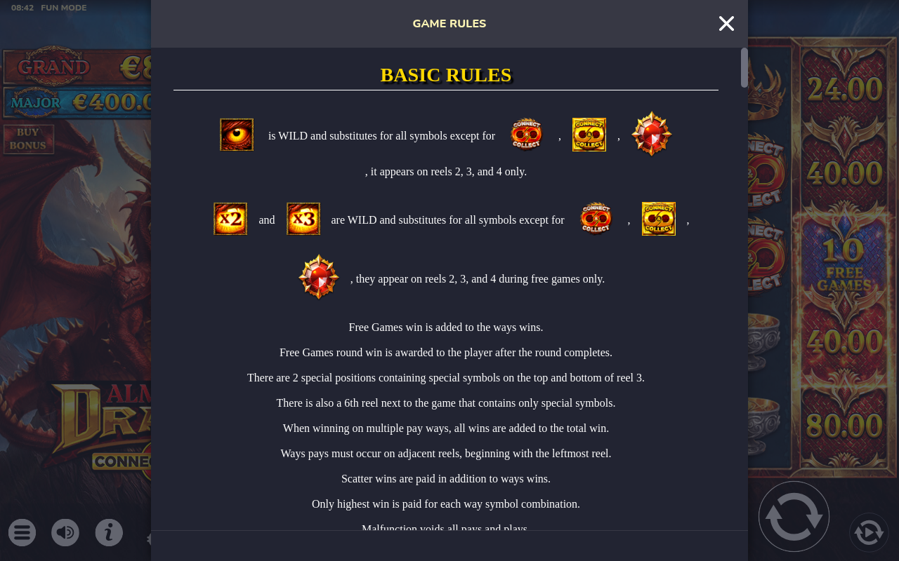 Almighty Dragon information screen