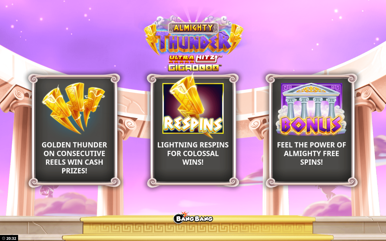 Almighty Thunder UltraHitz GigaBlox information screen