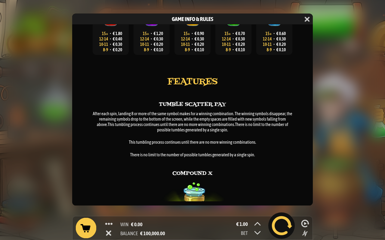 Al the Chemist information screen