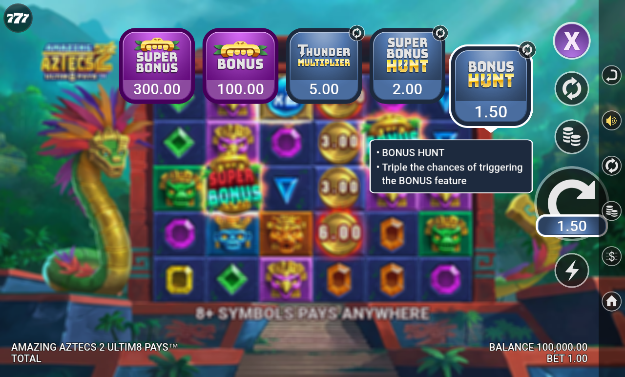 Amazing Aztecs 2 Ultim8 Pays information screen
