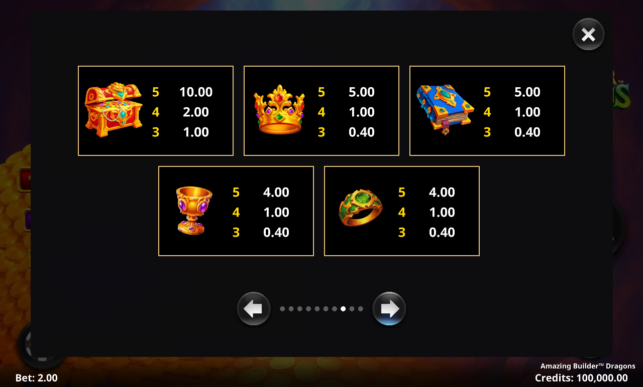 Amazing Builder Dragons information screen