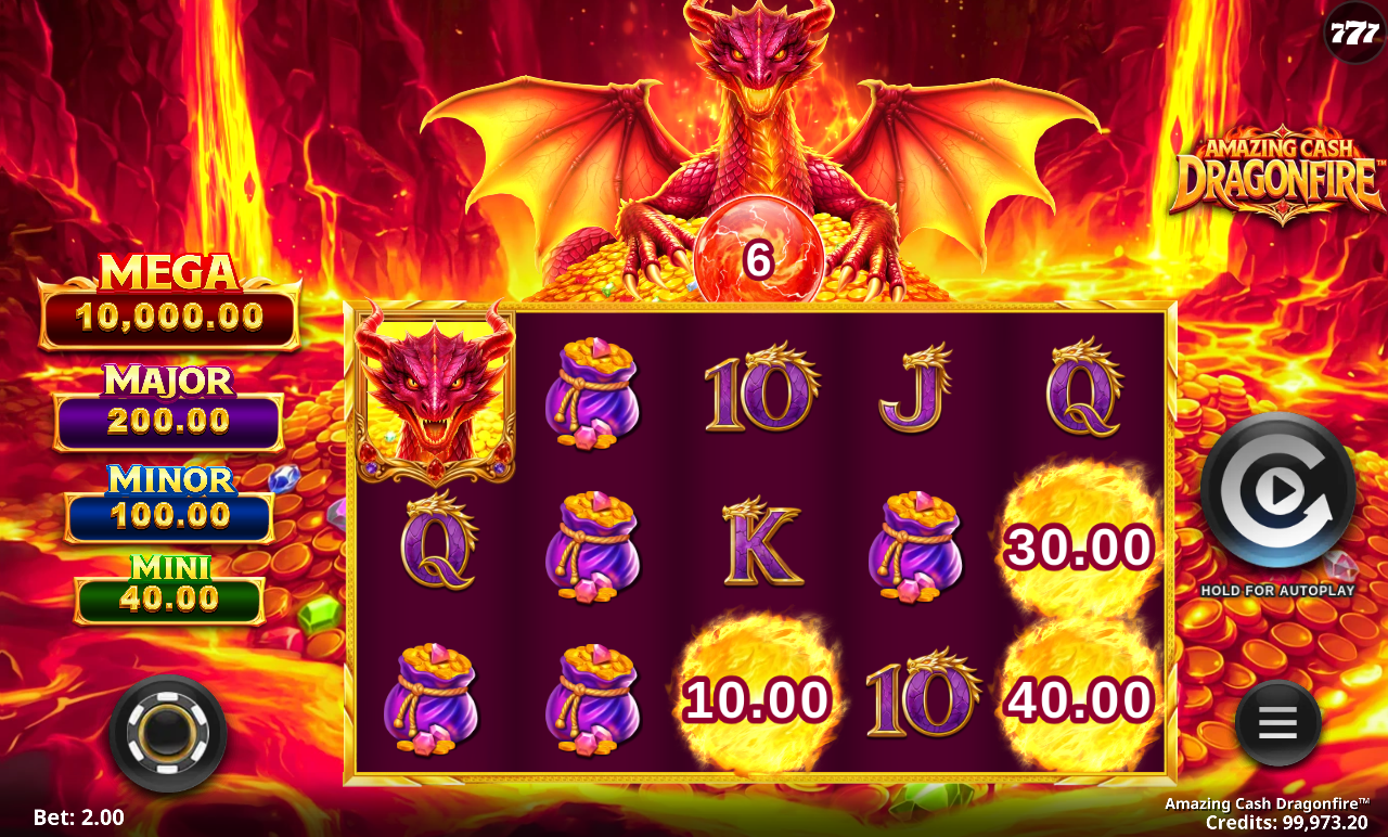 Amazing Cash Dragonfire gameplay
