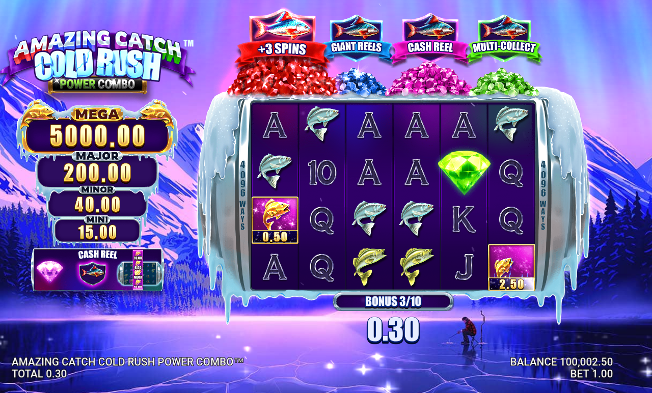 Amazing Catch Cold Rush Power Combo gameplay with money symbols and Collect