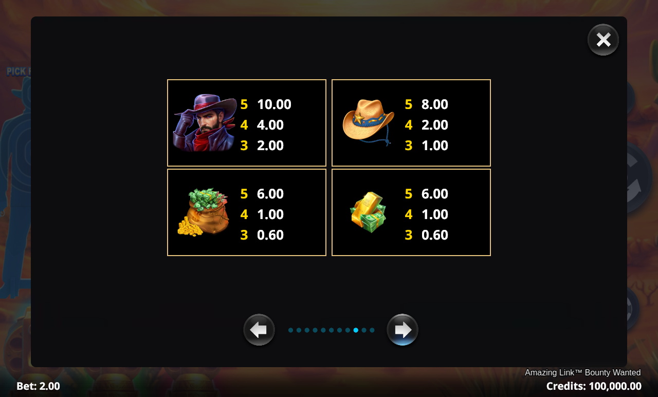 Amazing Link Bounty Wanted information screen
