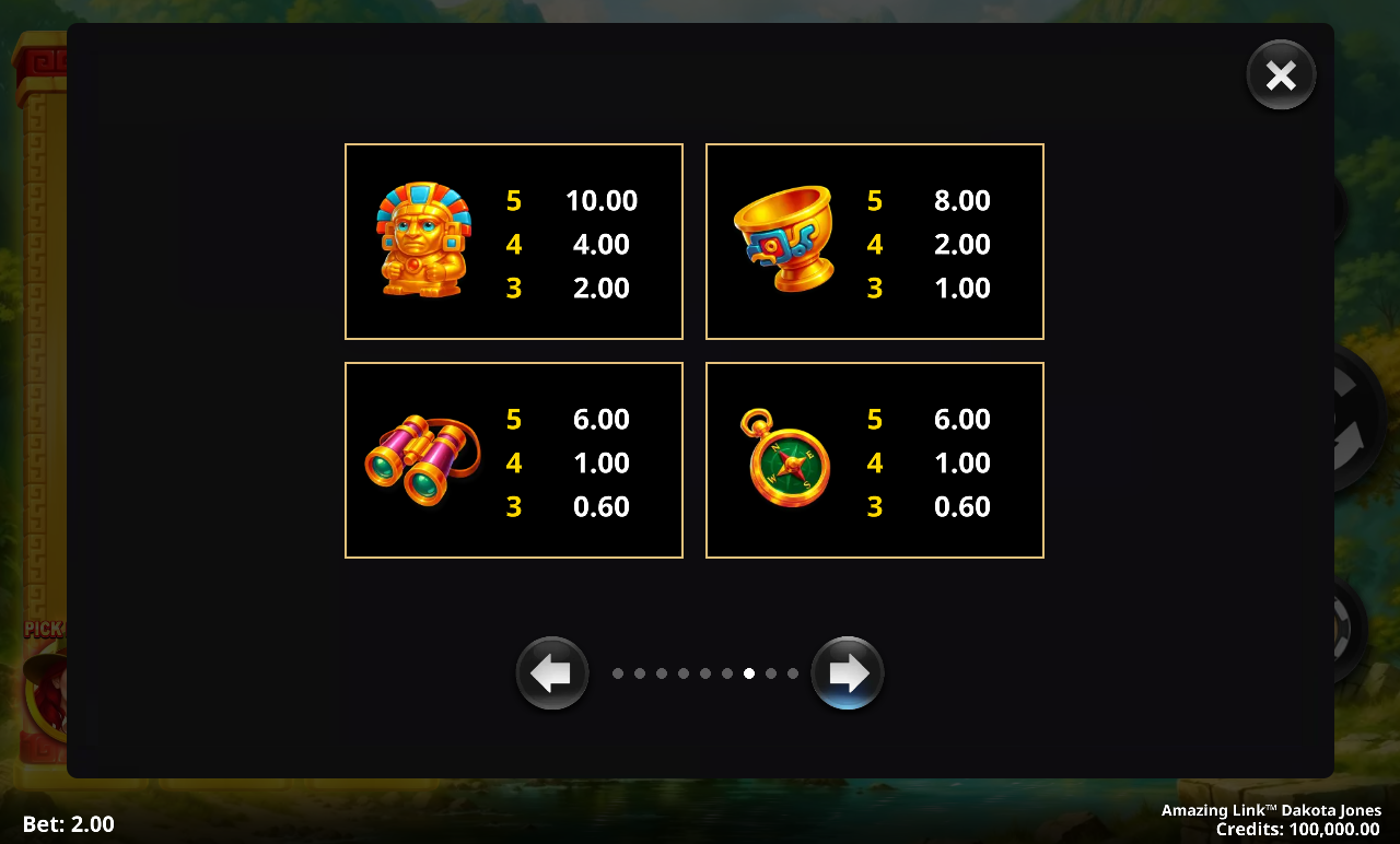 Amazing Link Dakota Jones game rules screen