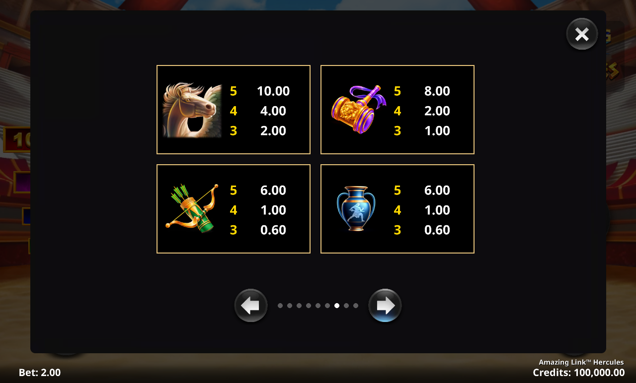 Amazing Link Hercules bonus feature rules