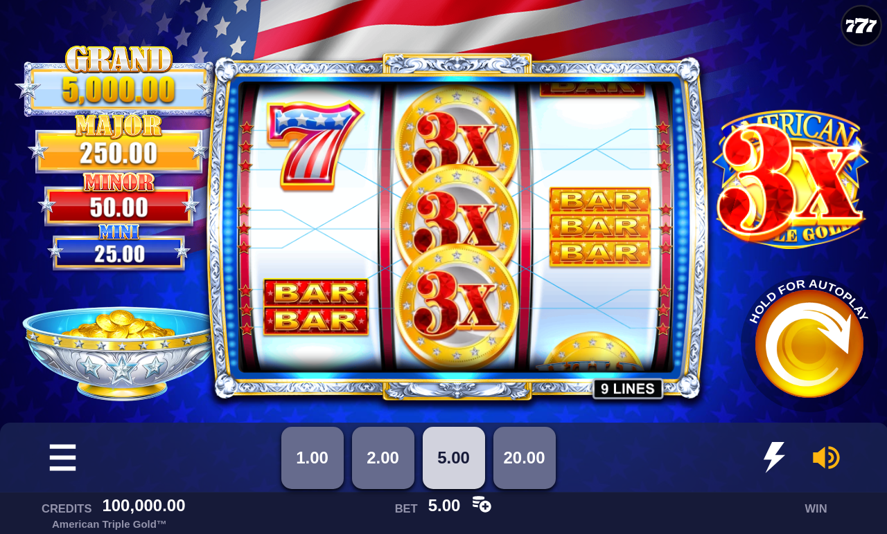 American Triple Gold gameplay