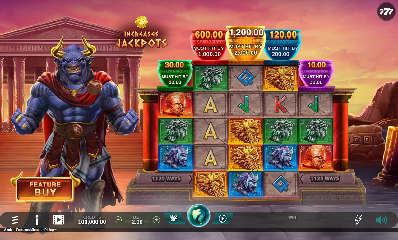 Ancient Fortunes Minotaur Rising base game