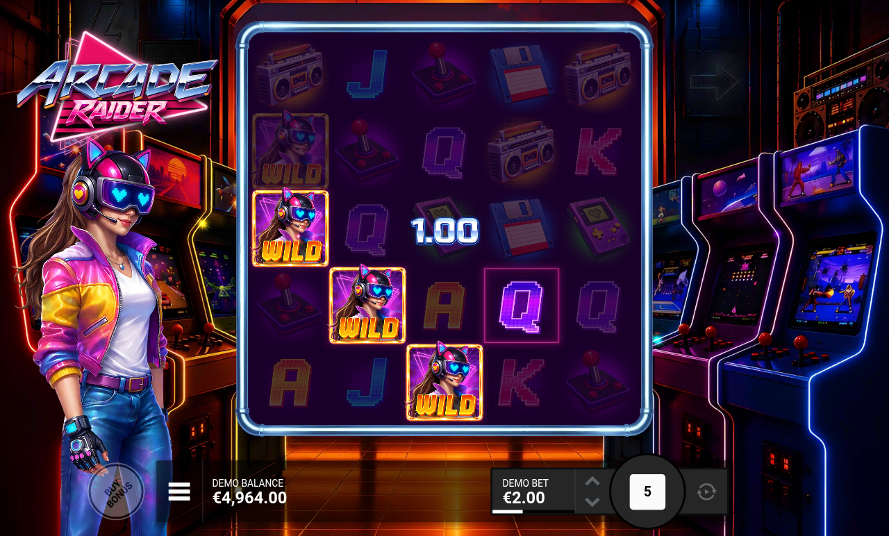 Arcade Raider gameplay with frame modifiers
