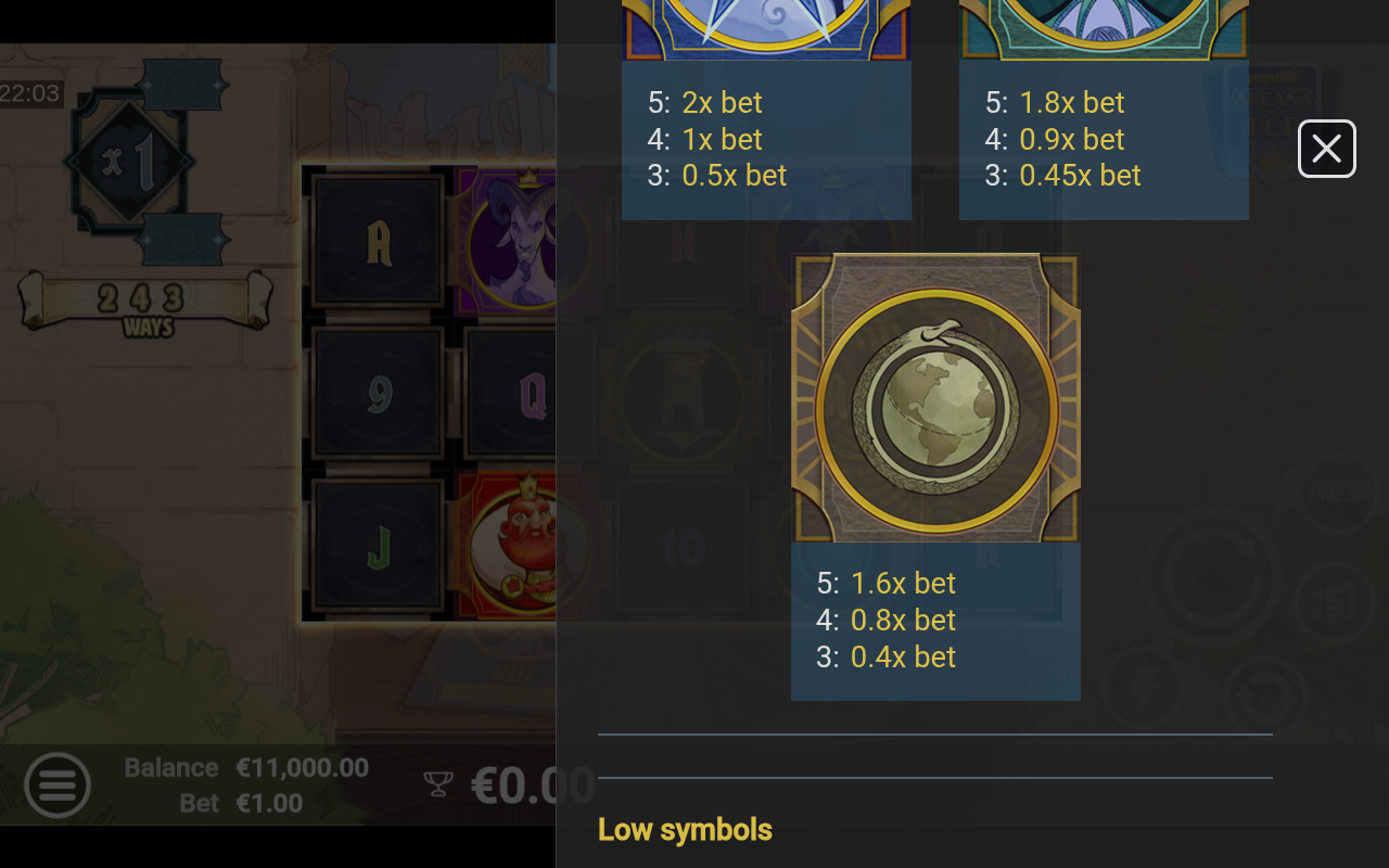 ArcanaPop PopWins information screen