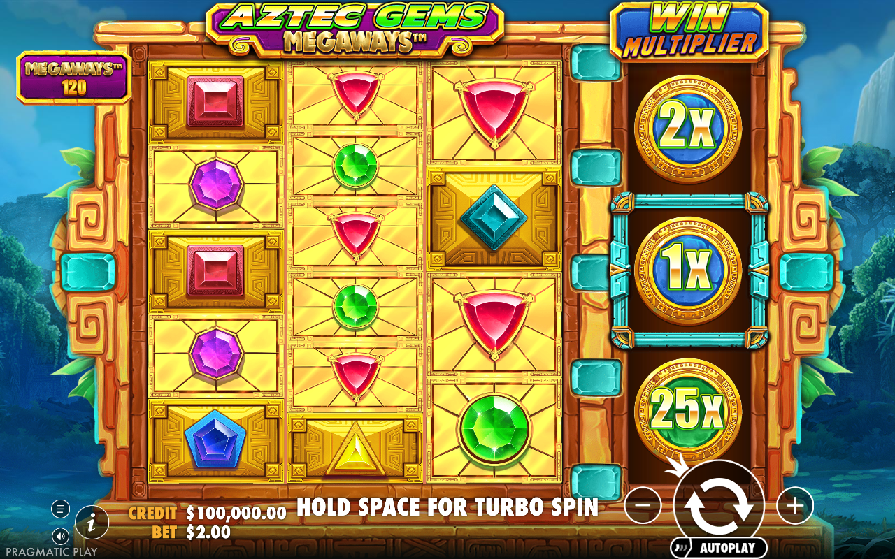 Aztec Gems Megaways gameplay