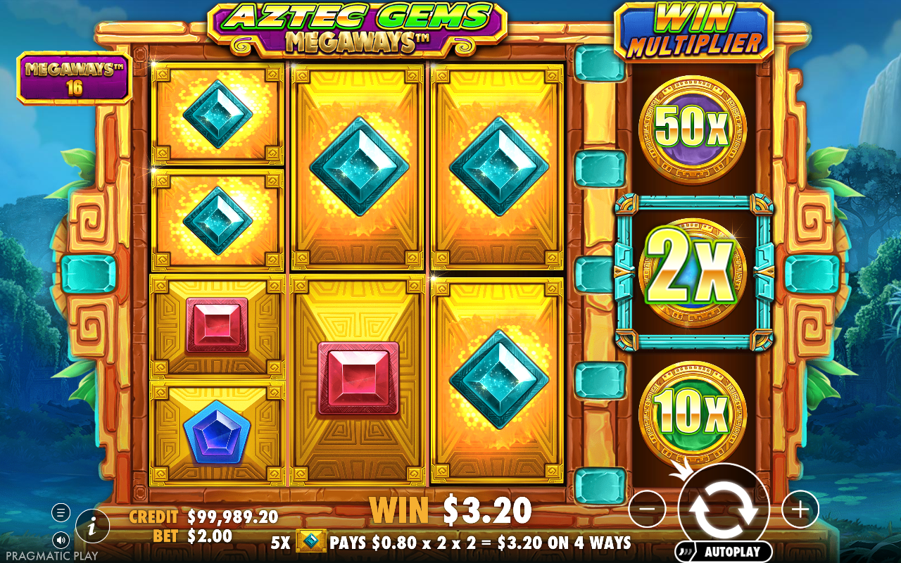 Aztec Gems Megaways gameplay