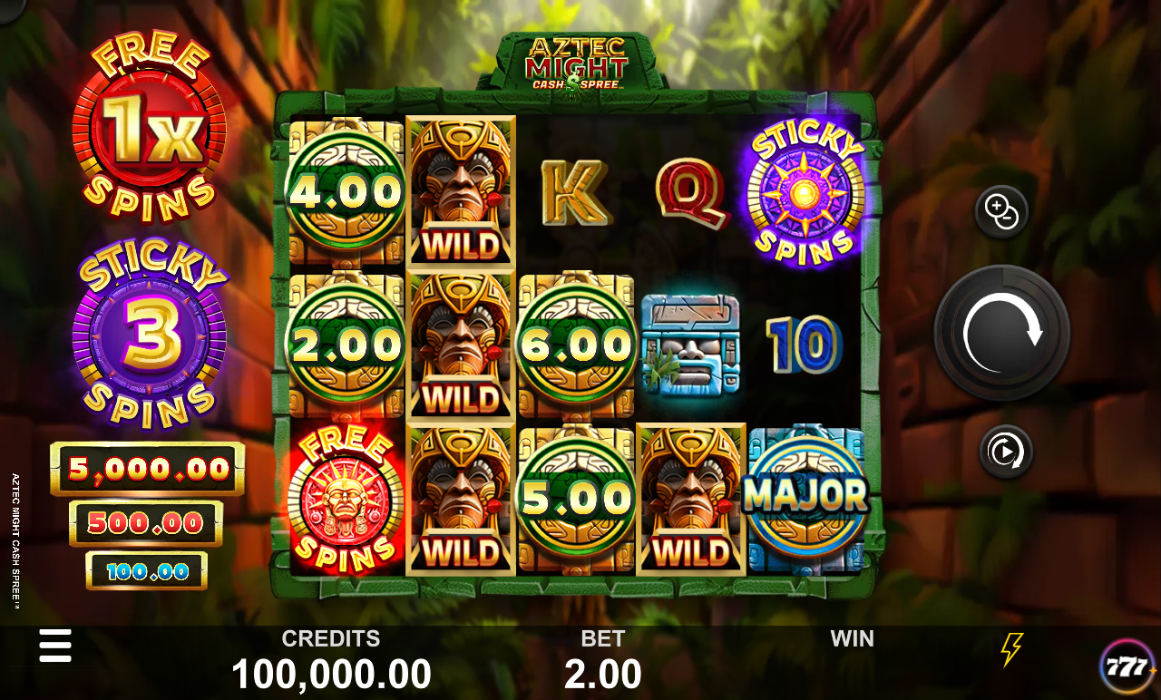 Aztec Might Cash Spree base game