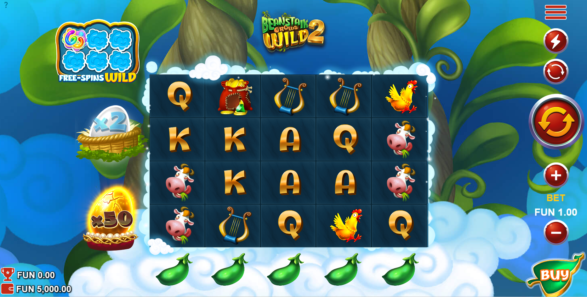 Beanstalk Grows Wild base game play