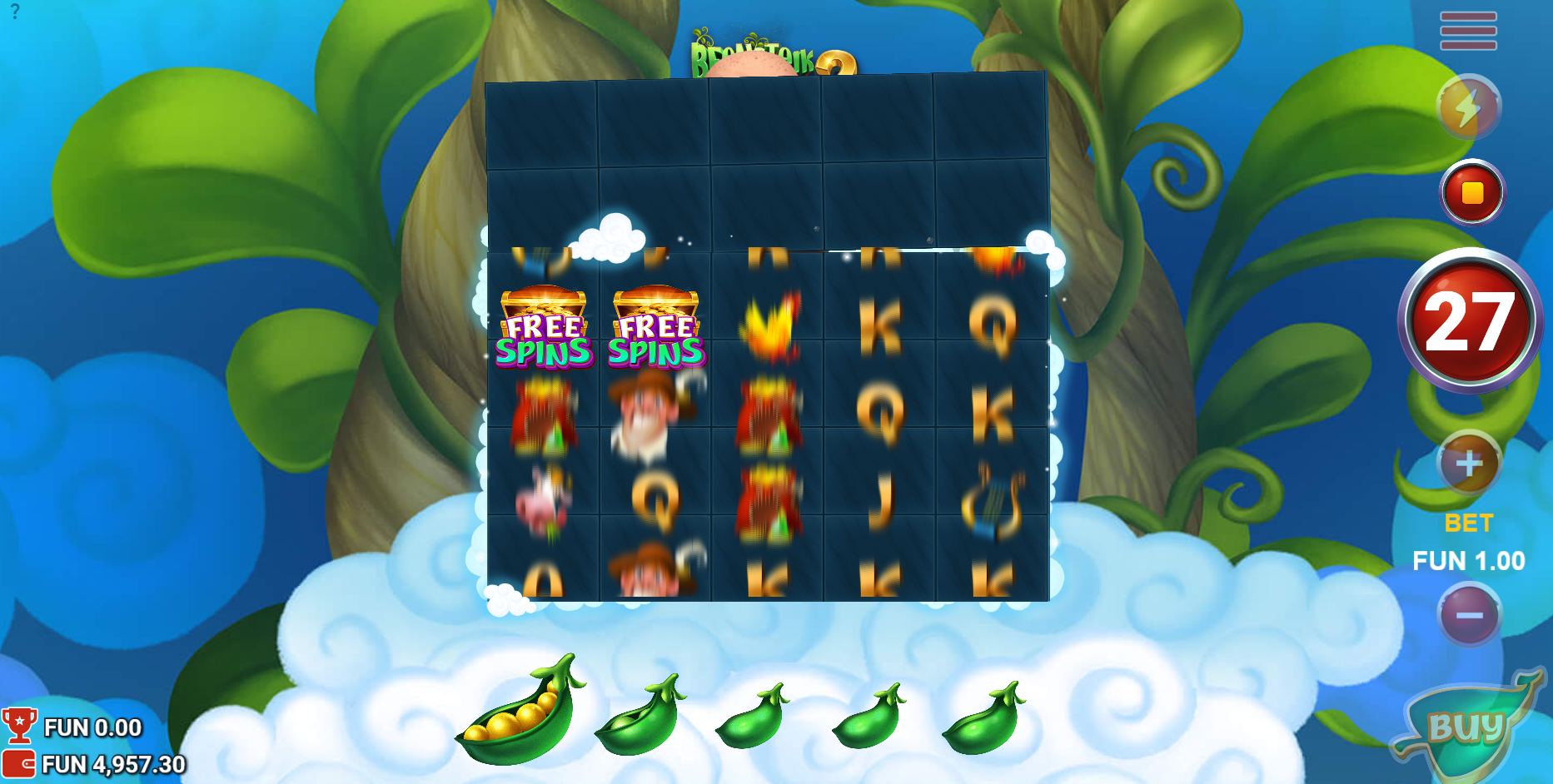 Beanstalk Grows Wild Giant Reels feature