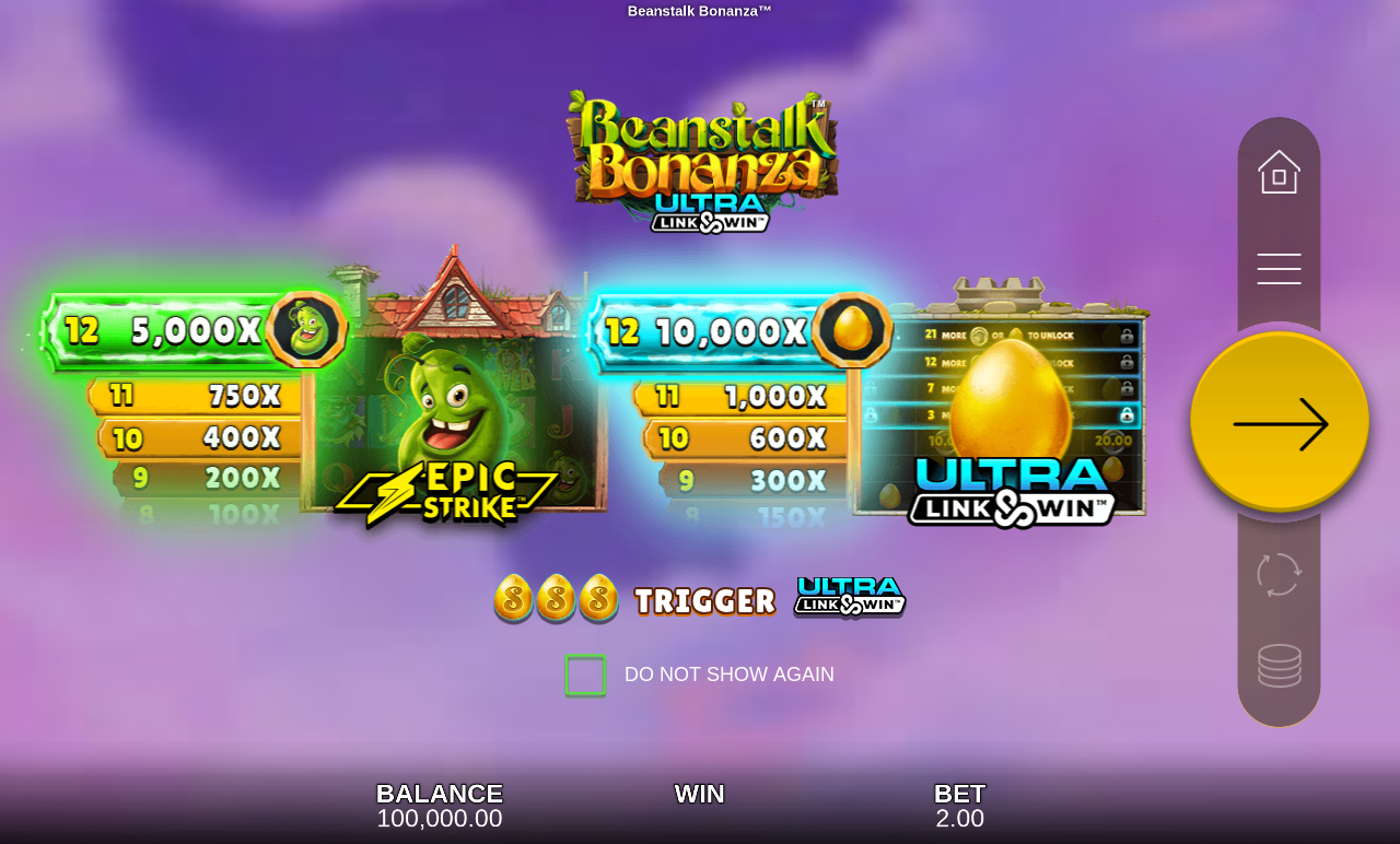 Beanstalk Bonanza Epic Strike and Ultra Link&Win feature rules