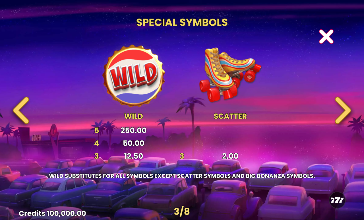 Betty's Big Bonanza information screen