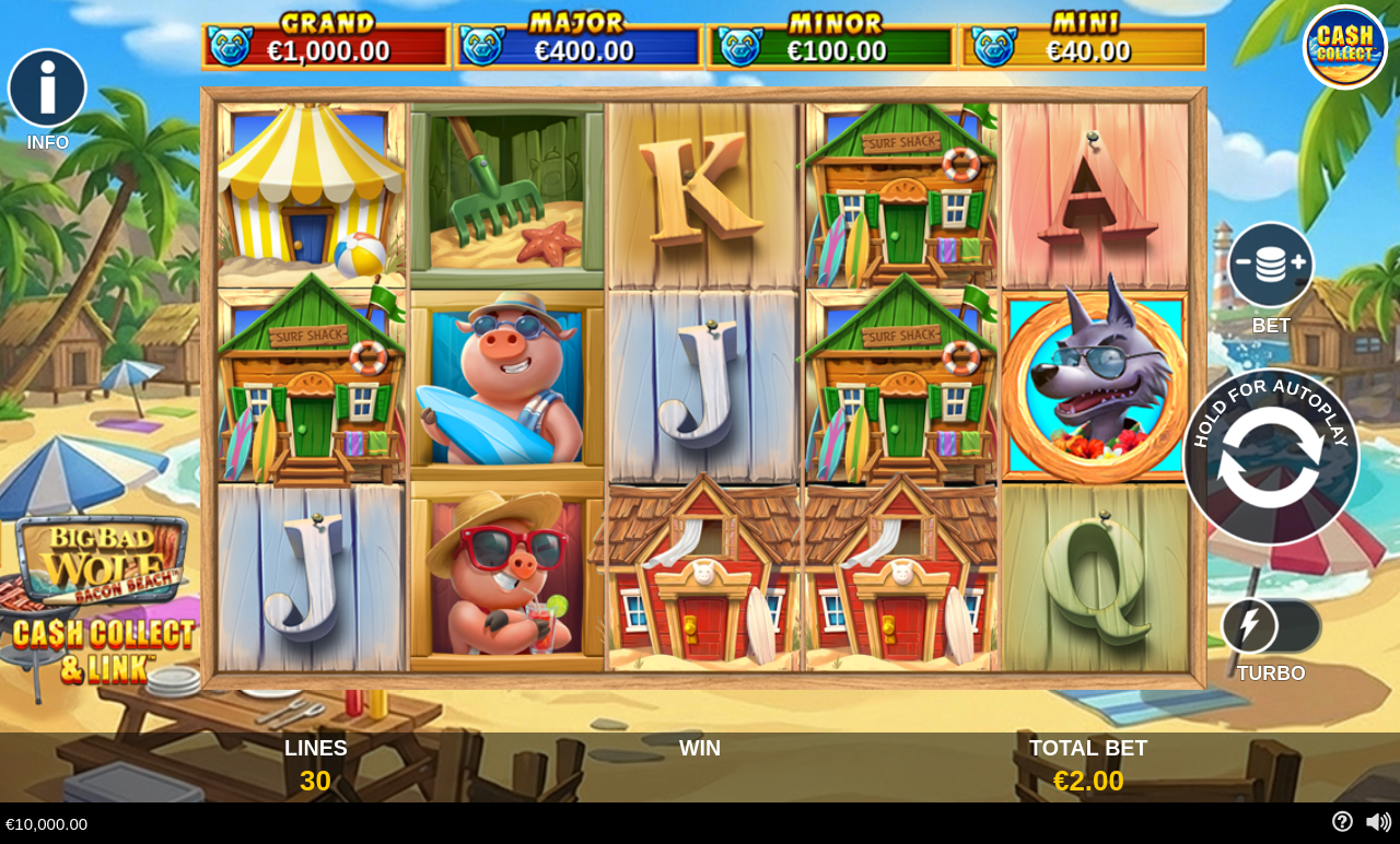 Big Bad Wolf: Cash Collect & Link - Bacon Beach base game