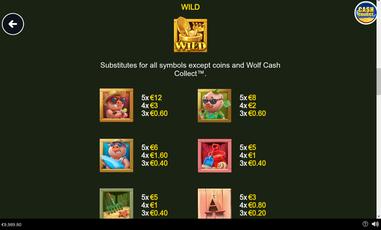 Big Bad Wolf: Cash Collect & Link - Bacon Beach information screen