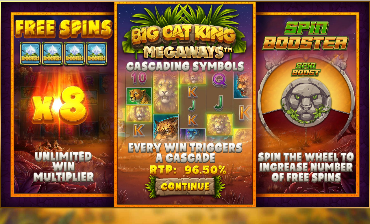 Big Cat King Megaways information screen