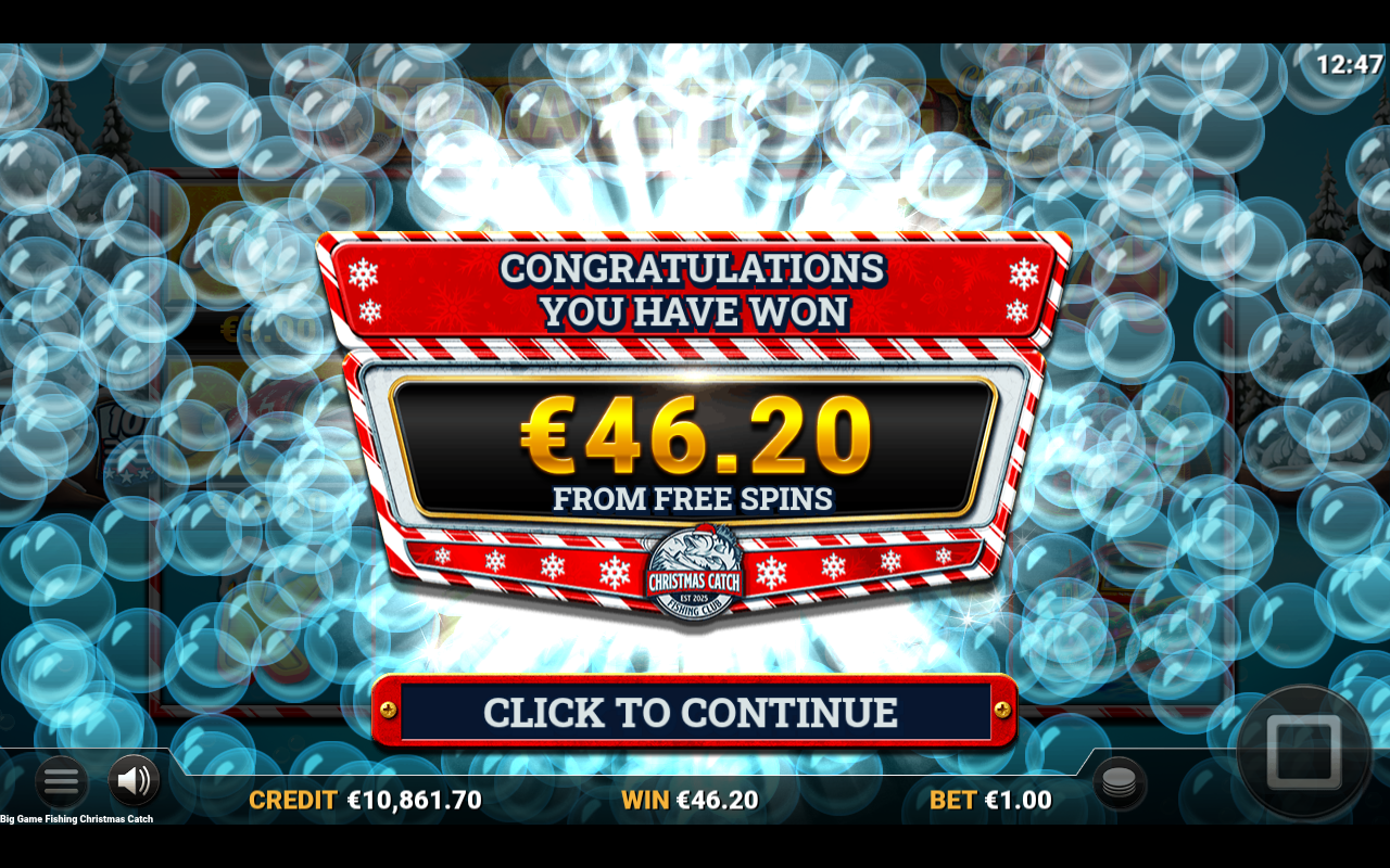 Big Game Fishing Christmas Catch bonus round