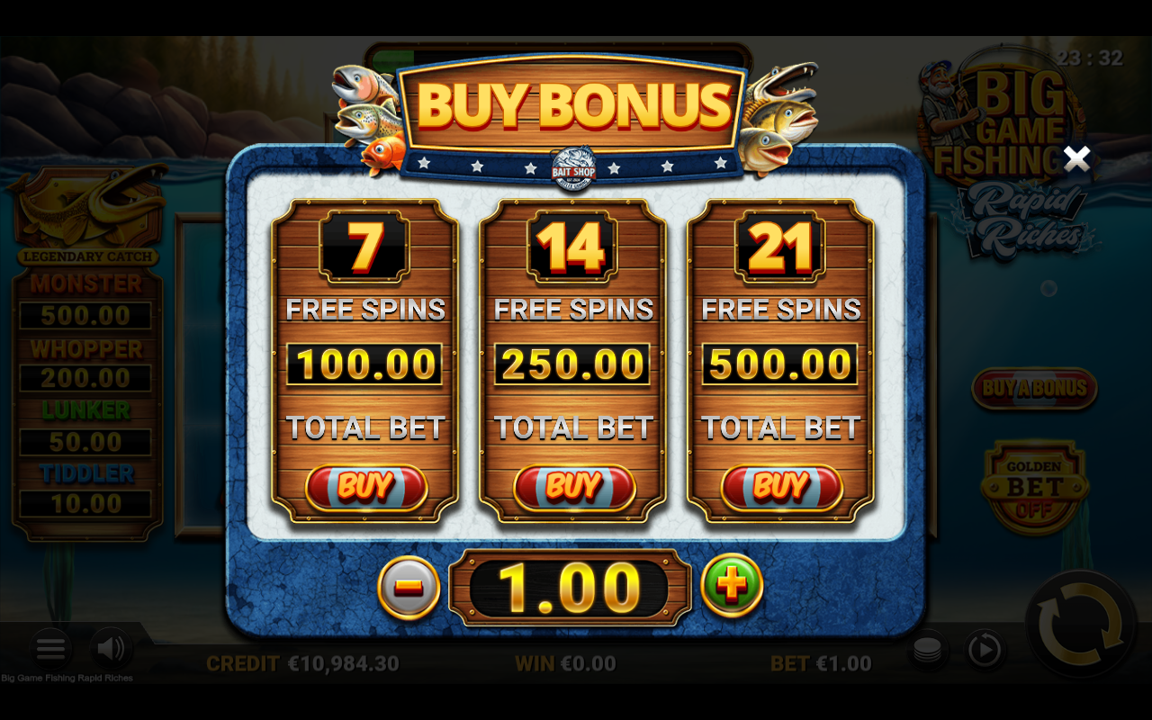 Big Game Fishing Rapid Riches bonus buy