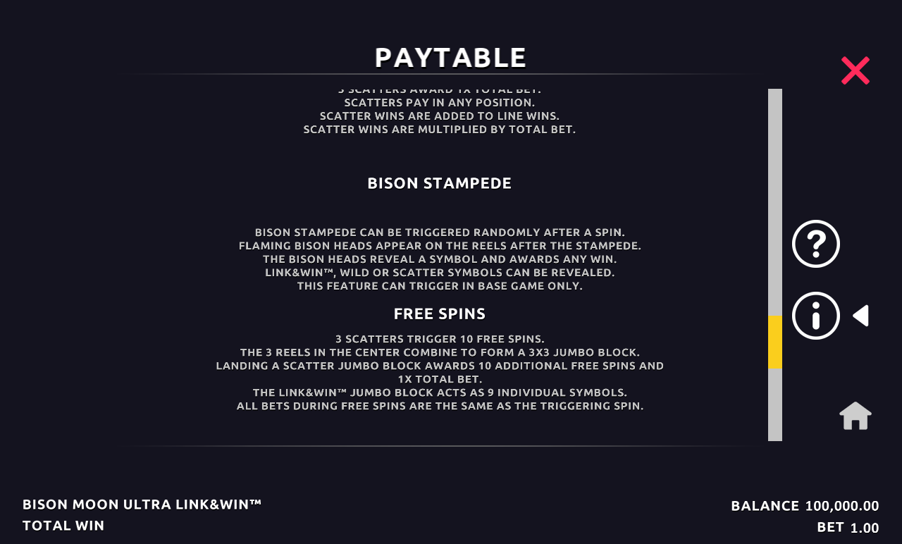 Bison Moon Ultra Link&Win Bison Stampede rules
