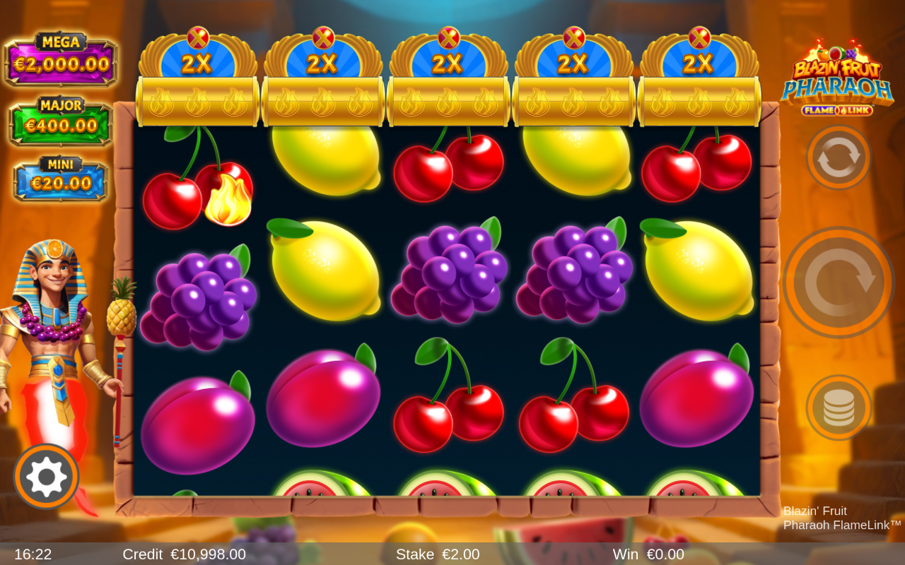 Blazin' Fruit Pharaoh FlameLink gameplay