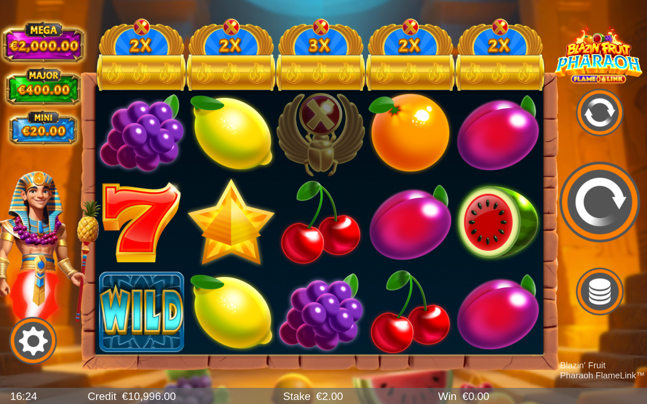 Blazin' Fruit Pharaoh FlameLink gameplay