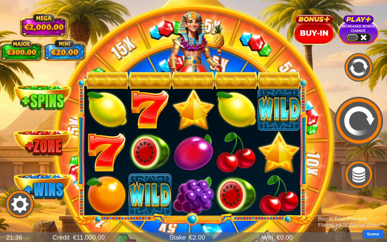 Blazin' Fruit Pharaoh FlameLink WinnerWheel base game